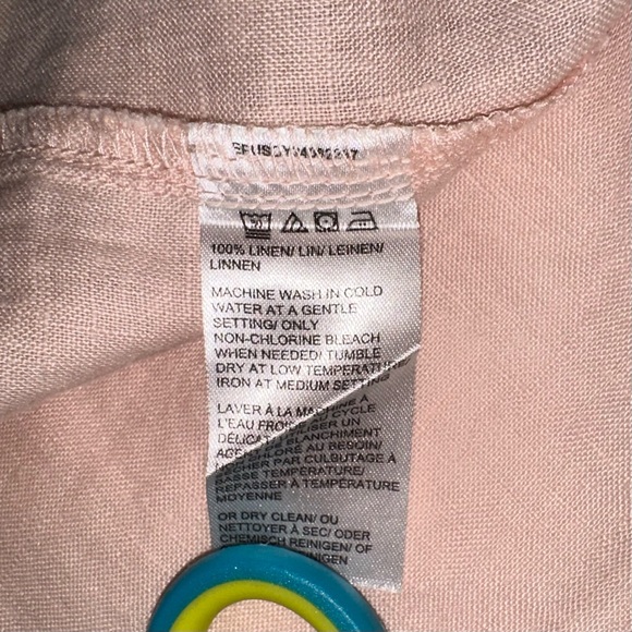 Pure Navy Linen Cap Sleeve Hi-Low Button Down Top LARGE - Picture 4 of 6